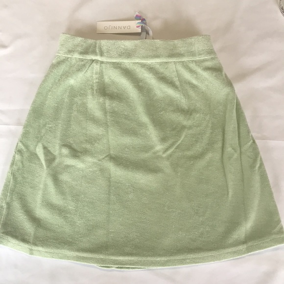 Dannijo Terry Wrap Skirt in Canary Green size XS NWT - Picture 6 of 11